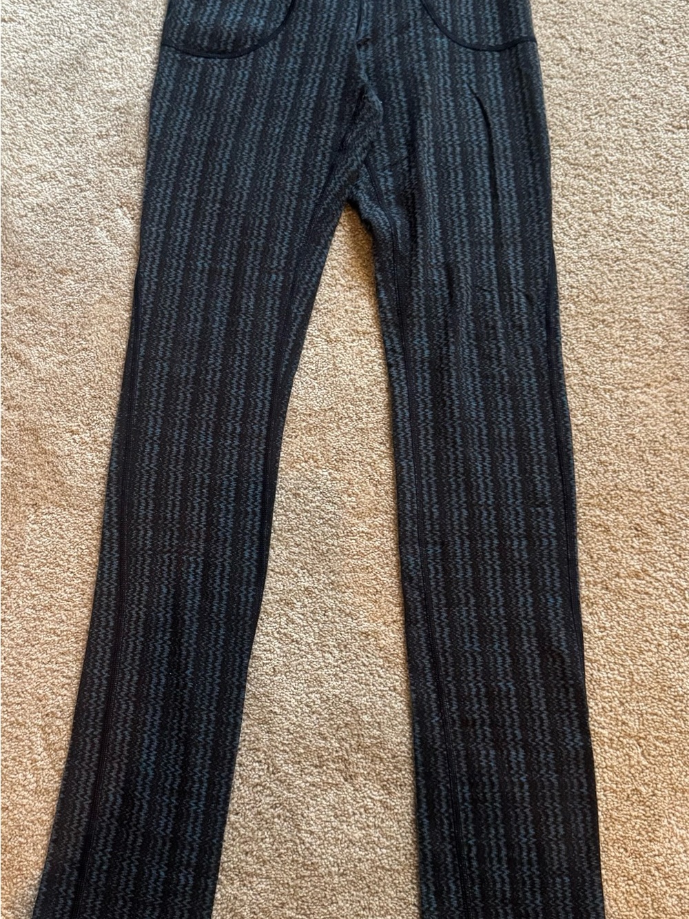 lululemon athletica Black and Dark Gray Patterned Track Pants